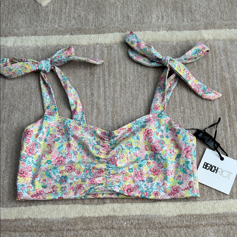 Beach Riot Forget Me Not Amelia Sports Bra - Floral